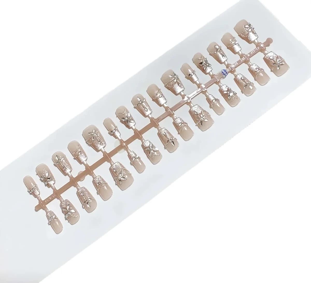 Unghie Finte Farfalla Cristallo di Ghiaccio con Strass, Set Manicure Glitter