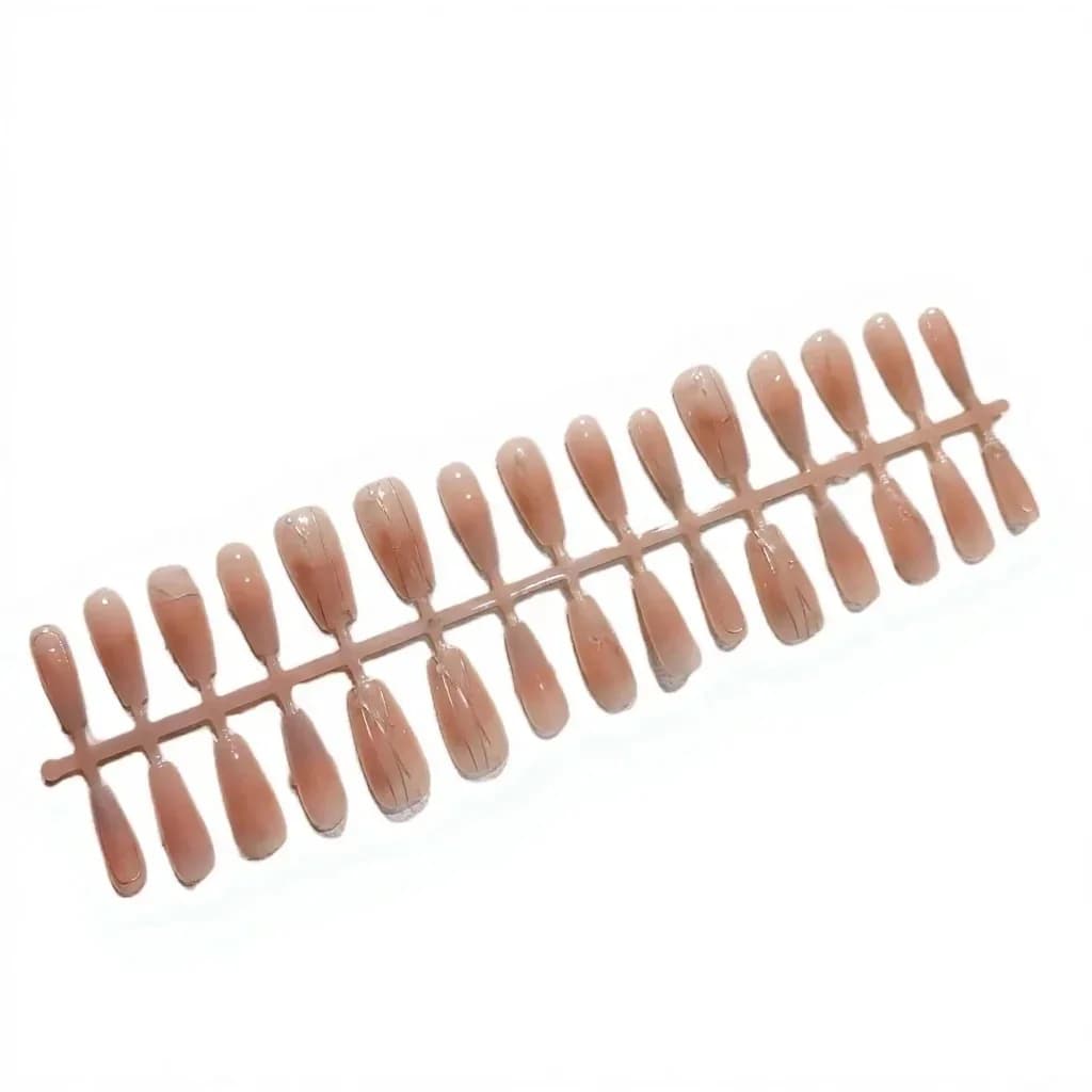 Unghie Finte Gold Line Rosa con Farfalla e Glitter Cat Eye